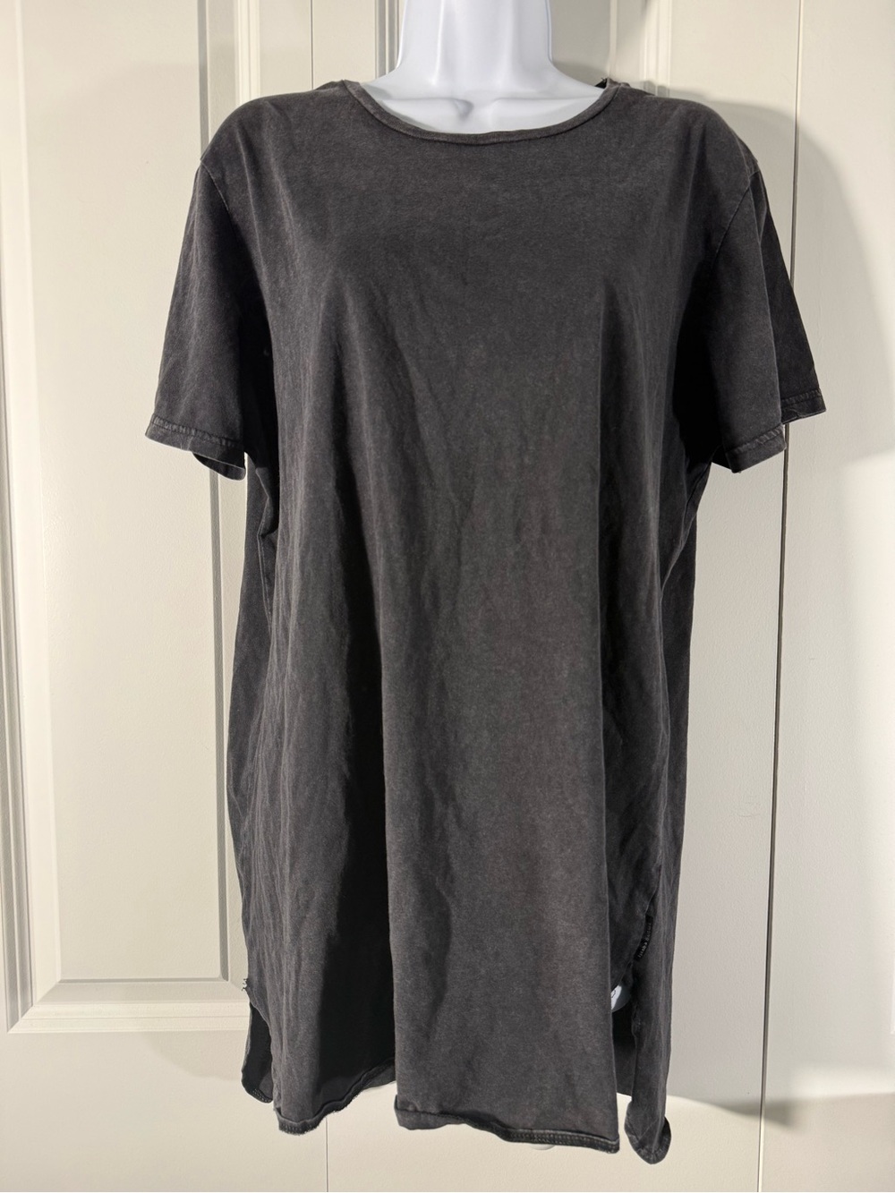 Relaxed Washed Black Short-Sleeve Tunic